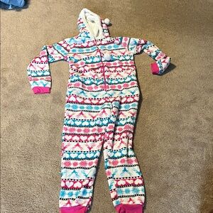 Colorful Kids Hooded Footie Pajamas